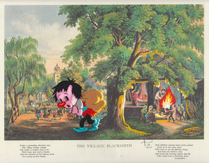 Original paper framed - The Village Blacksmith